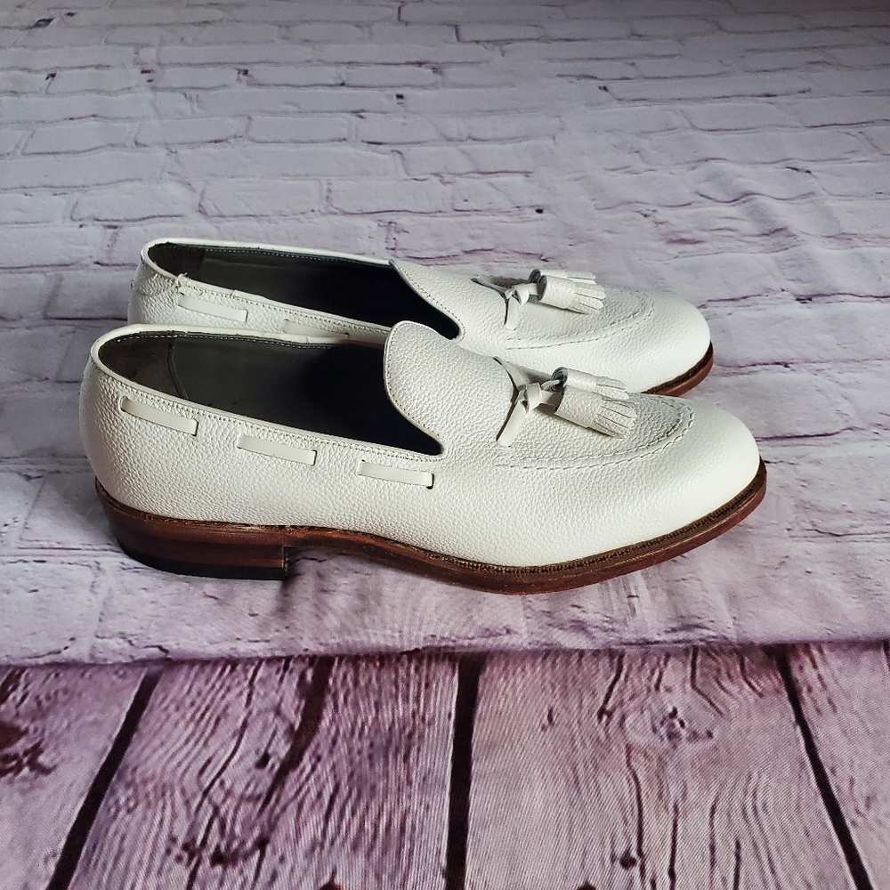 Footjoy White Leather Loafers Slip-On Golf Shoes Men's Size 8.5 A Style 73486 J8